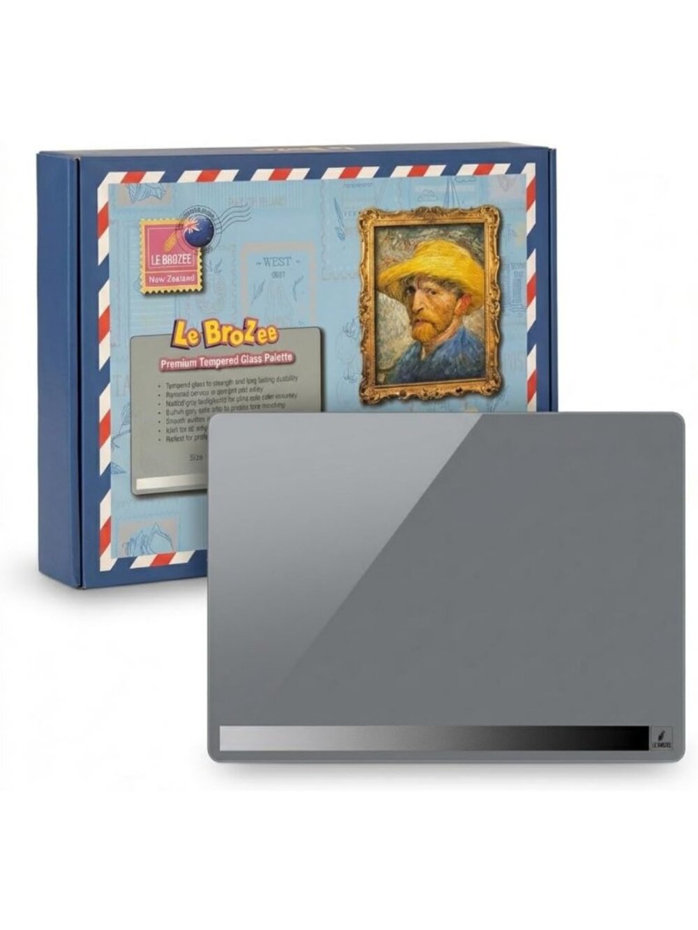 12x16" Tempered Glass Palette for Oil & Acrylic Painting, Easy-Clean